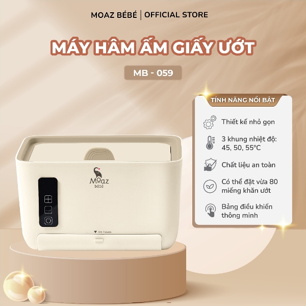 (FREESHIP ĐẾN 50k) Máy Hâm Ấm Khăn Giấy Ướt, Máy Làm Ấm Khăn Giấy Ướt MB059 Moaz BéBé MB 059 NAM9