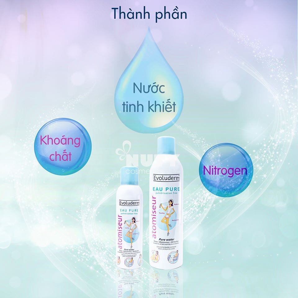 Xịt Khoáng Evoluderm Atomiseur Eau Pure Dưỡng Da Cấp Ẩm 150ML