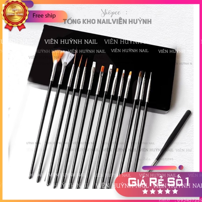 Bộ cọ nail 15 cây  cọ vẽ móng nhiều kiểu