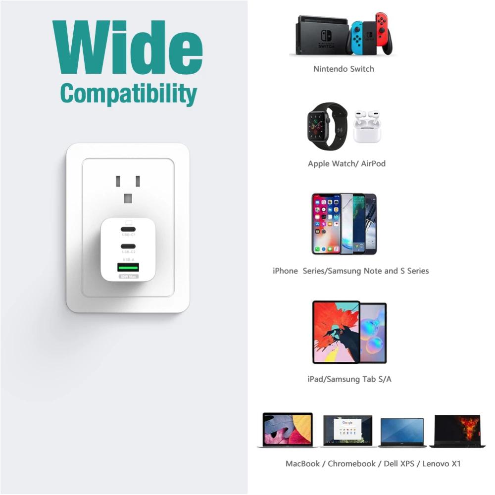 Củ sạc nhanh Elecjet X21 - 65w [2 Type C + 1 Type A] - BH 12 Tháng