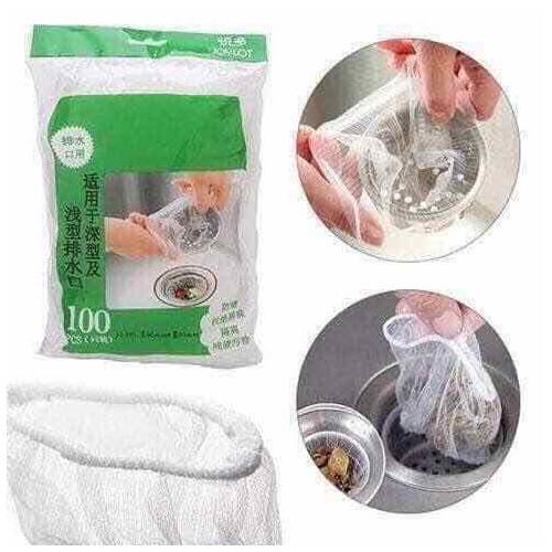Combo 100 túi lưới lọc rác tiện dụng dành cho bồn rửa chén - túi lọc rác bồn rửa chén bát