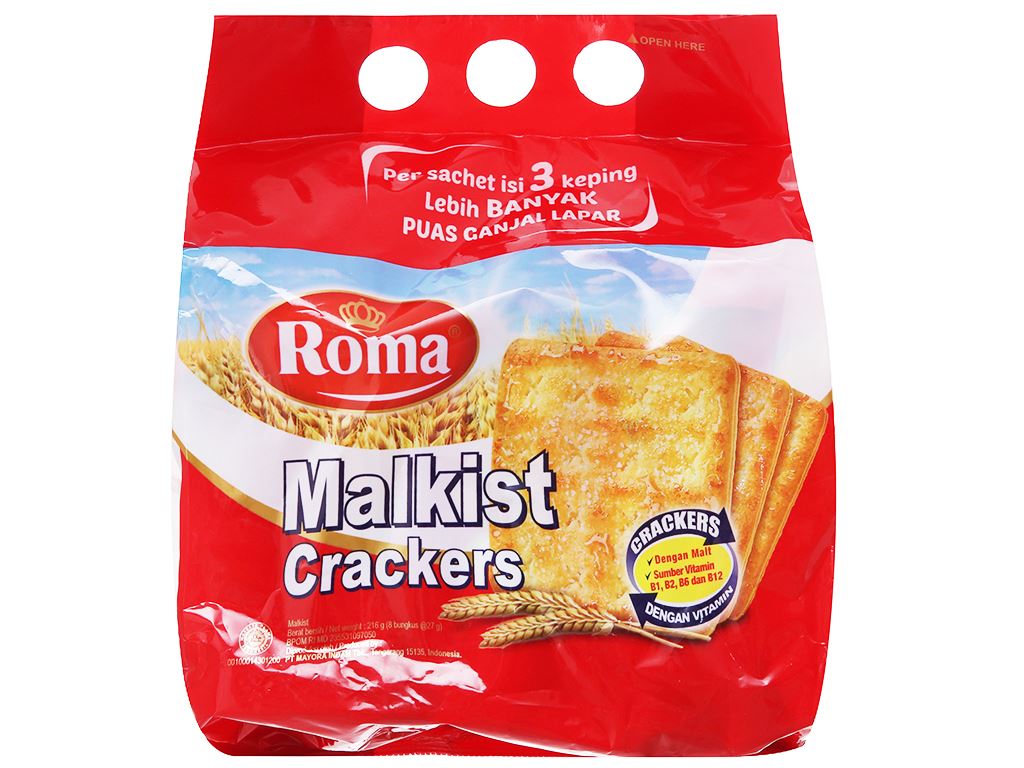 Bánh Malkist Crackers Roma gói 216g