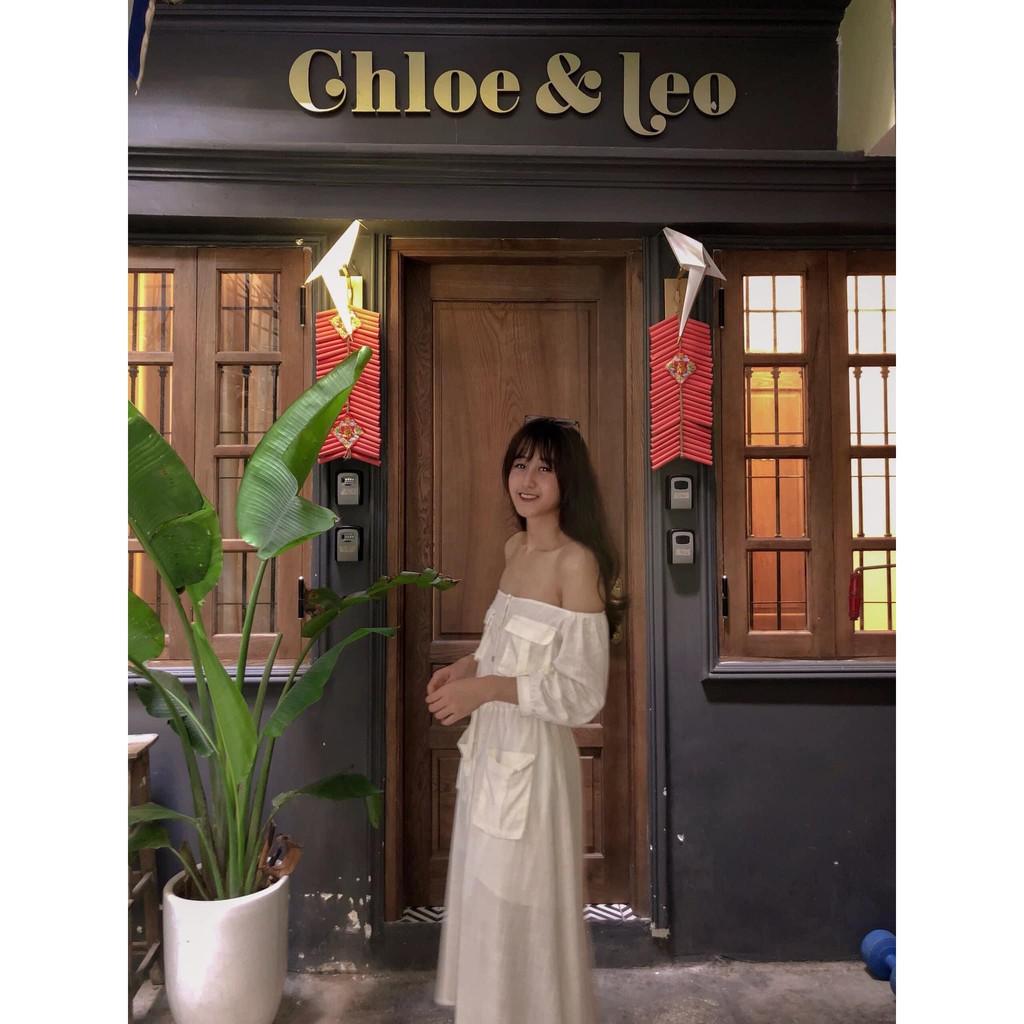 Váy liền nữ trễ vai Linen 2ND DATE ADR045W