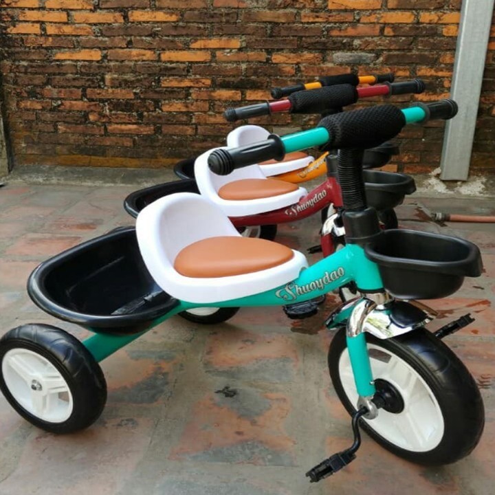 XE ĐẠP BA BÁNH YÊN DA MẪU MỚI