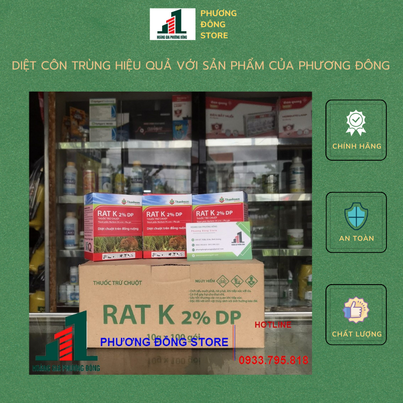 Thuốc diệt chuột dạng bột rat k 2% dp - gói 10g