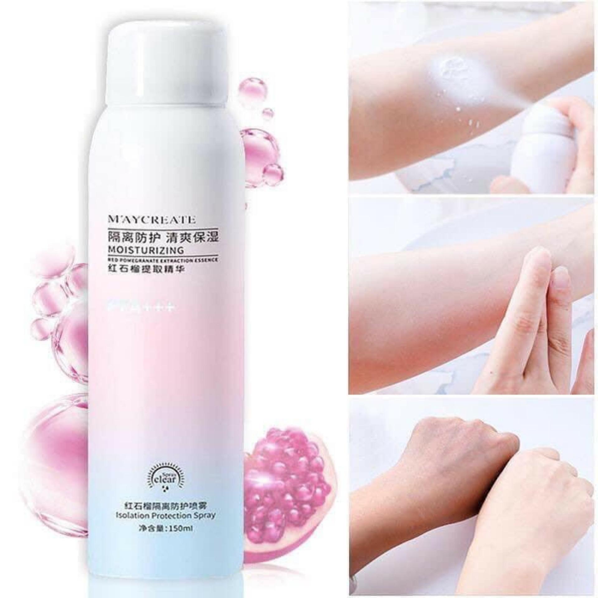 Xịt Chống Nắng Nâng dưỡng trắng da Body Tức Thì Maycreate Moisturizing Spray Hàn Nhập Khẩu 150ml