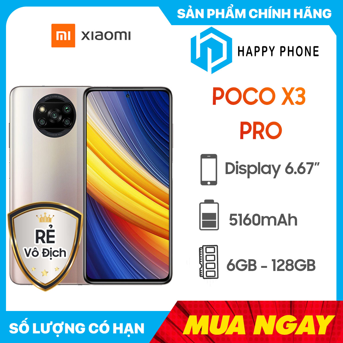 Điện Thoại Poco X3 Pro 6gb128gb Hàng Chính Hãng Mới 100 Nguyên Seal Bảo Hành 18 Tháng 7322