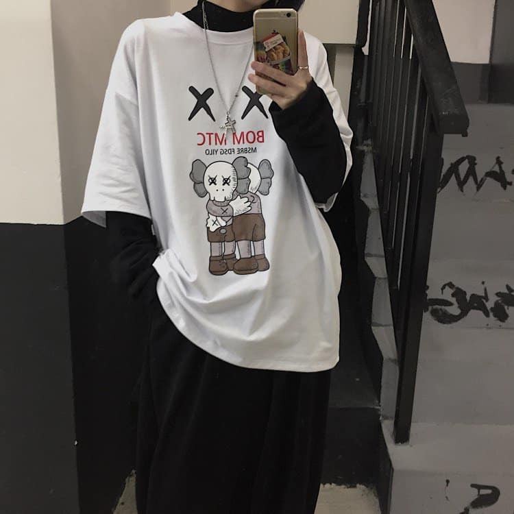 Áo Thun Kaws _ _ _Áo Thun Form Rộng Tay Lỡ