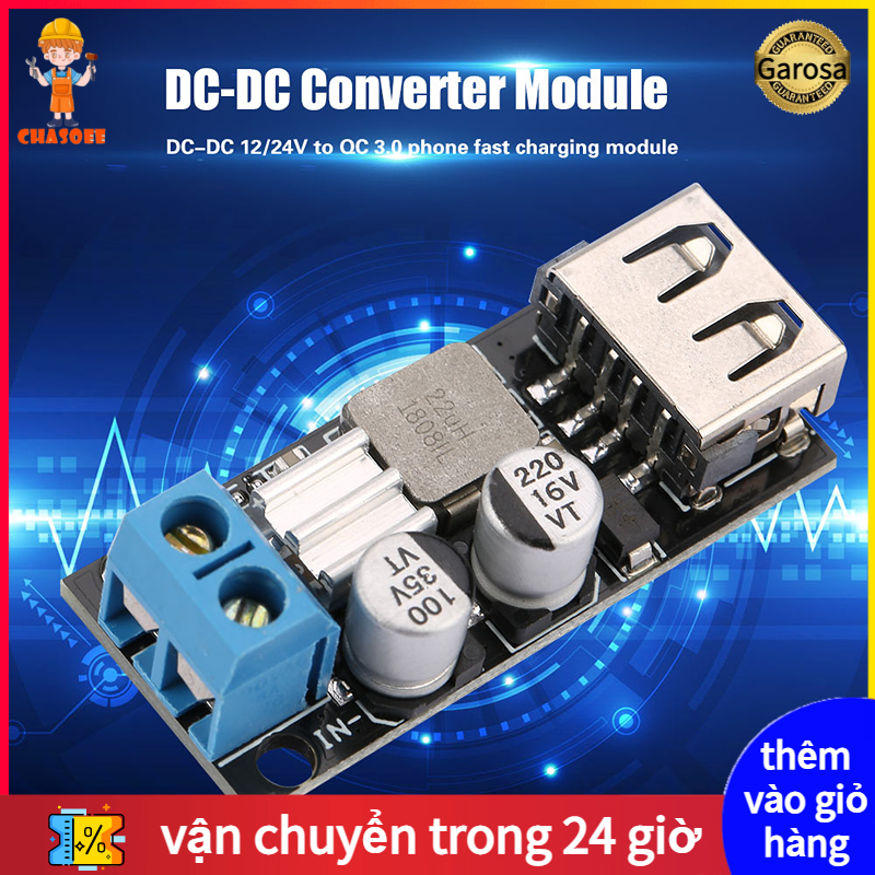 DC-DC Voltage Step Down Power Supply Buck Module 12V 24V 6V-32V to 5V QC3.0 USB Fast Charging