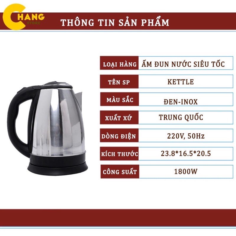 Ấm Siêu Tốc Đun Nước 1.8 Lít , Ấm đun siêu tốc Electric Kettle