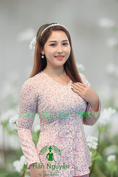 (Áo Lẻ) ÁO BÀ BA LỤA HOA CỔ V