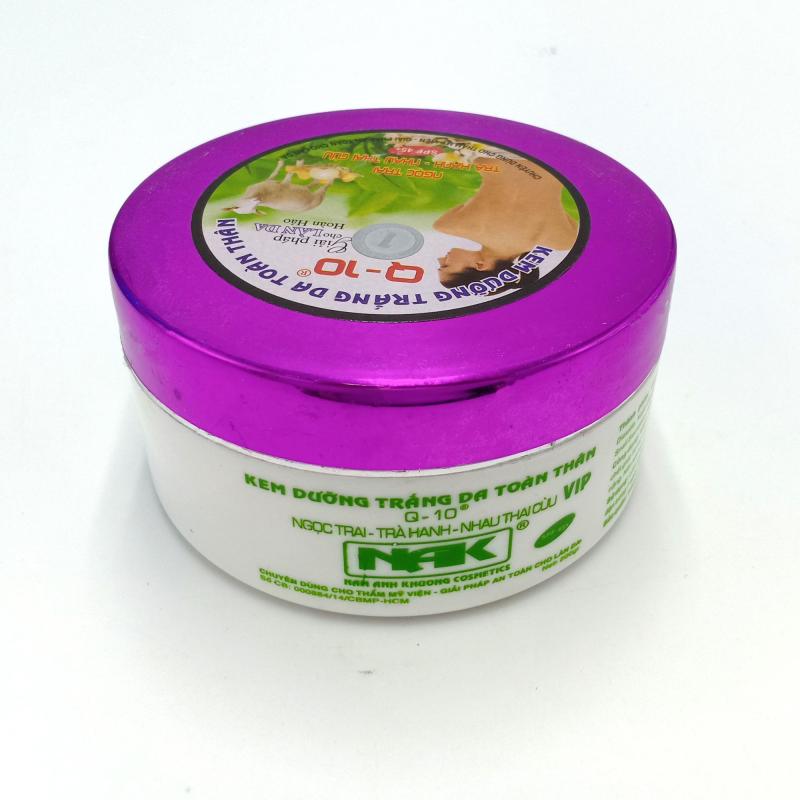 Kem dưỡng trắng da toàn thân Ngọc trai - Trà xanh - Nhau thai cừu Q10 200g (Tím - Trắng)