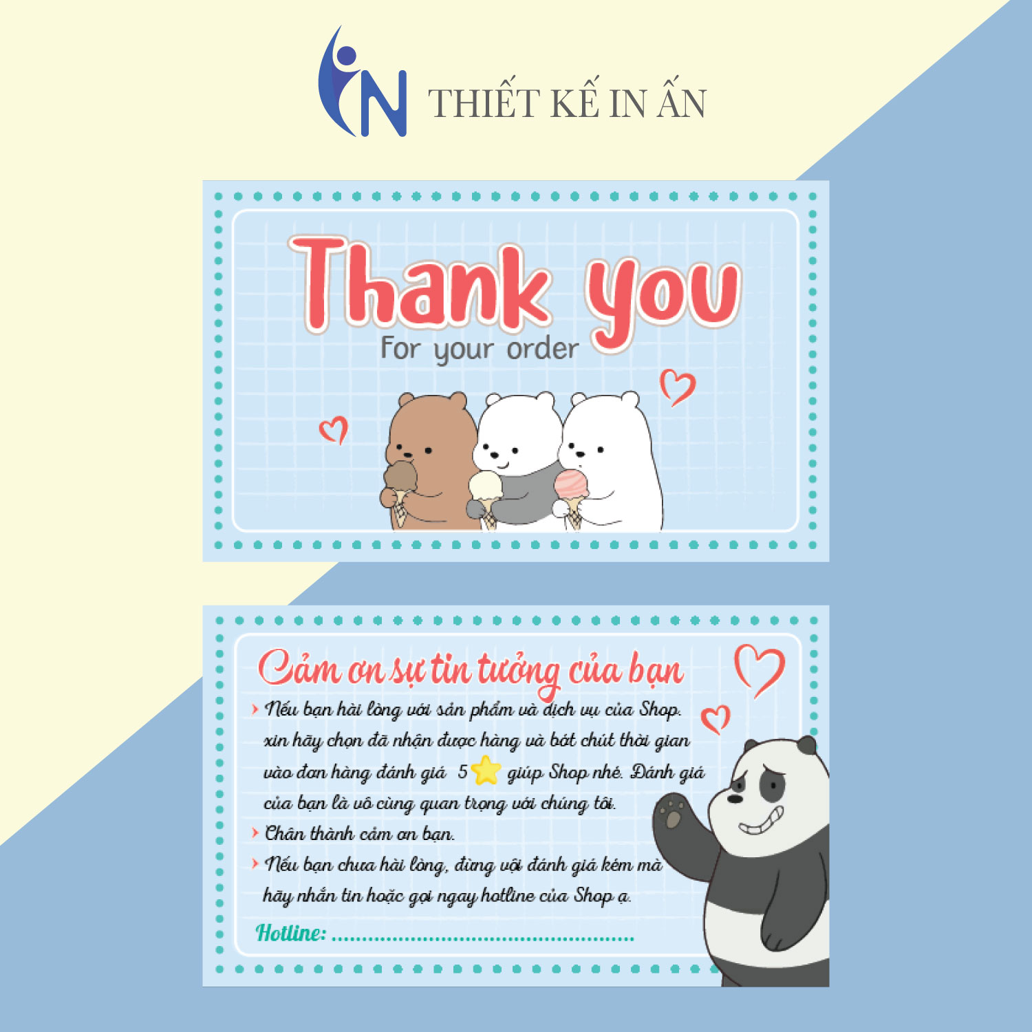 [HCM]100 THẺ CẢM ƠN, Thiệp cám ơn, Thankyoucard  IN GIÁ RẺ cho shop bán hàng online bìa cứng cán màng chất lượng cao - gói 100 thiệp- size 54x5.4cm mẫu 57