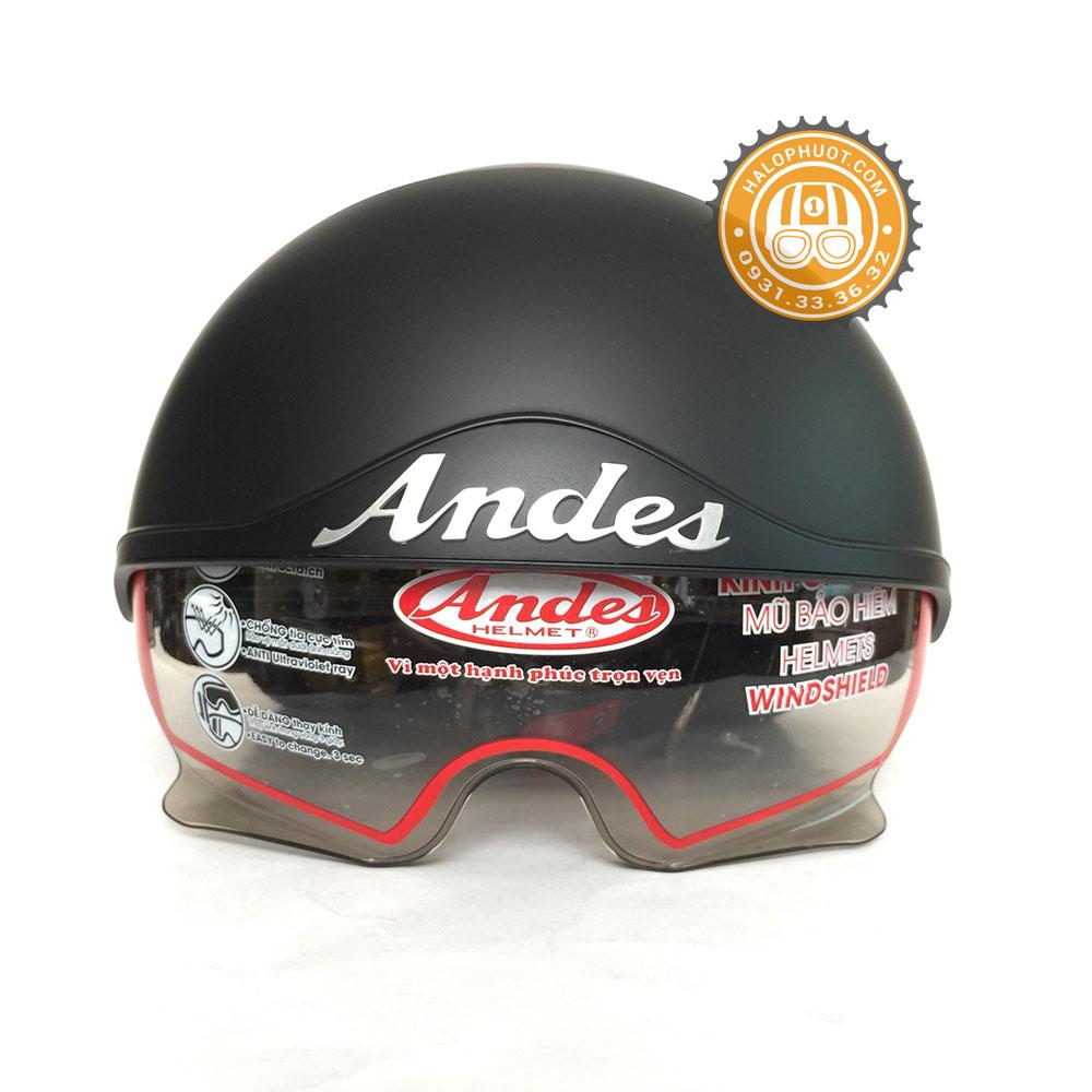Nón bảo hiểm Andes 139 Kính Âm (Đen Nhám)