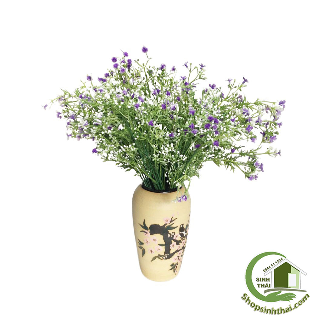 Bụi hoa cúc bi màu tím nhạt - hoa giả cao cấp - hoa cưới
