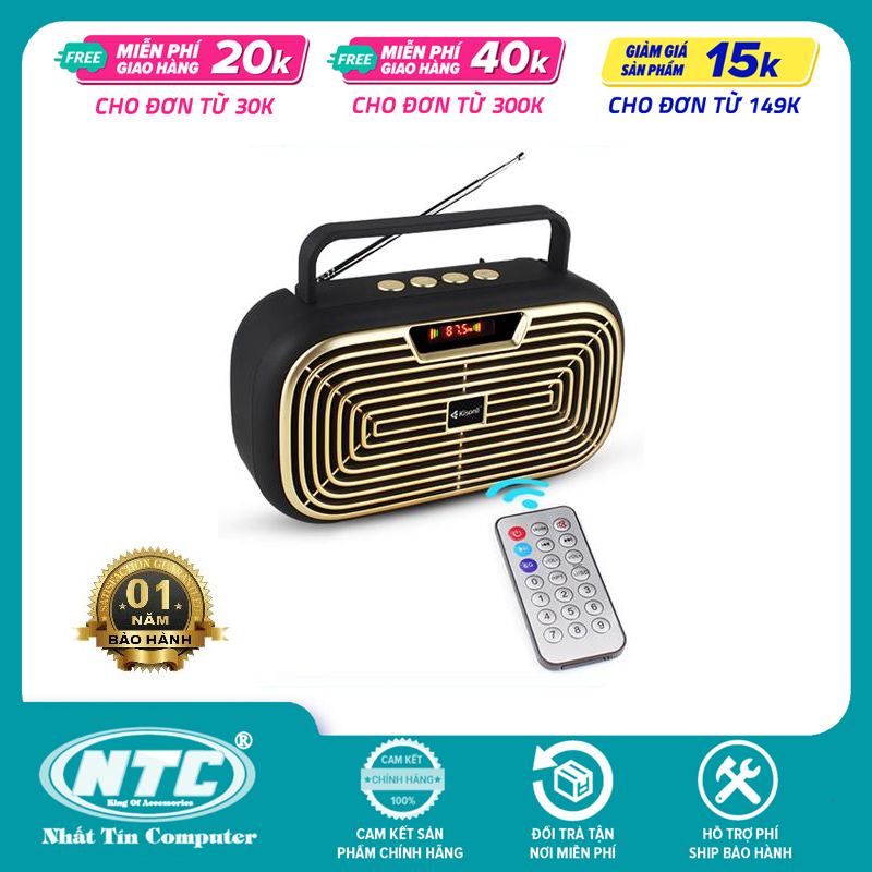 Loa bluetooth Kisonli KS-1990 tích hợp anten bắt sóng cực mạnh, kèm romote, hỗ trợ thẻ nhớ/ USB/ FM/ AUX - Hãng phân phối chính thức