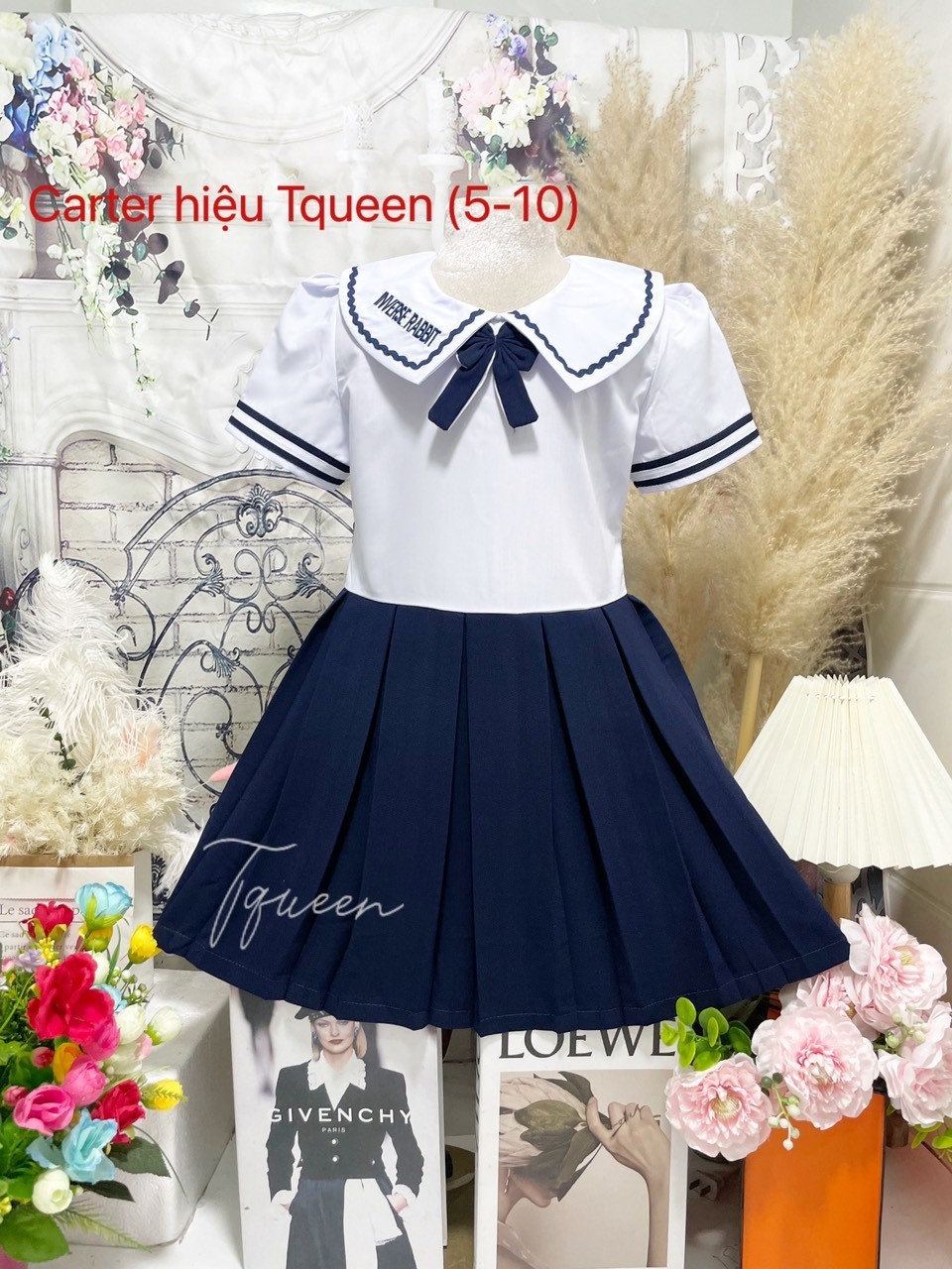 Đầm học sinh - Vải kate lụa - Danangsale