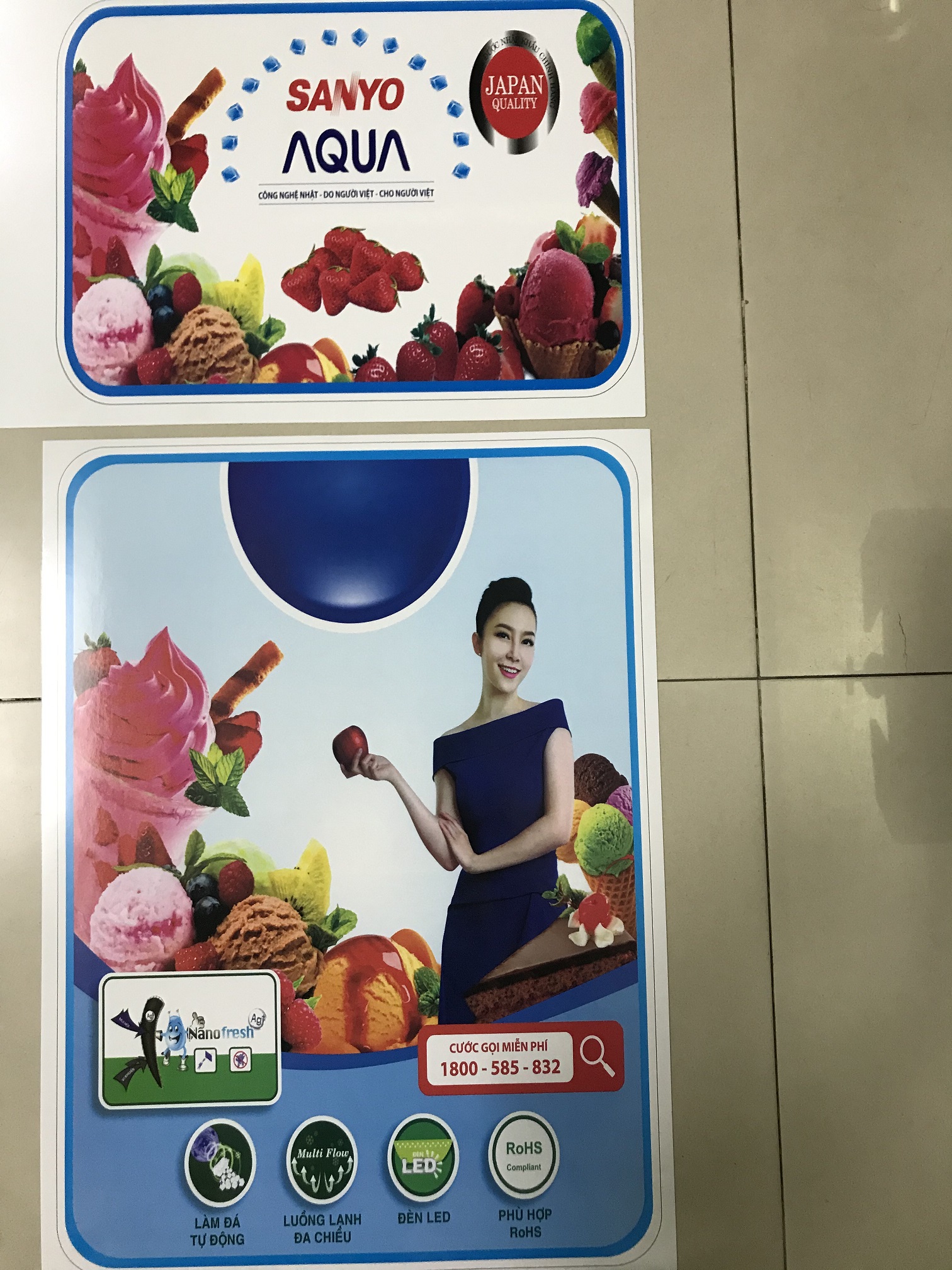 Miếng dán tủ lạnh Sanyo Aqua - Tem dán tủ lạnh Sanyo Aqua (mẫu 5)