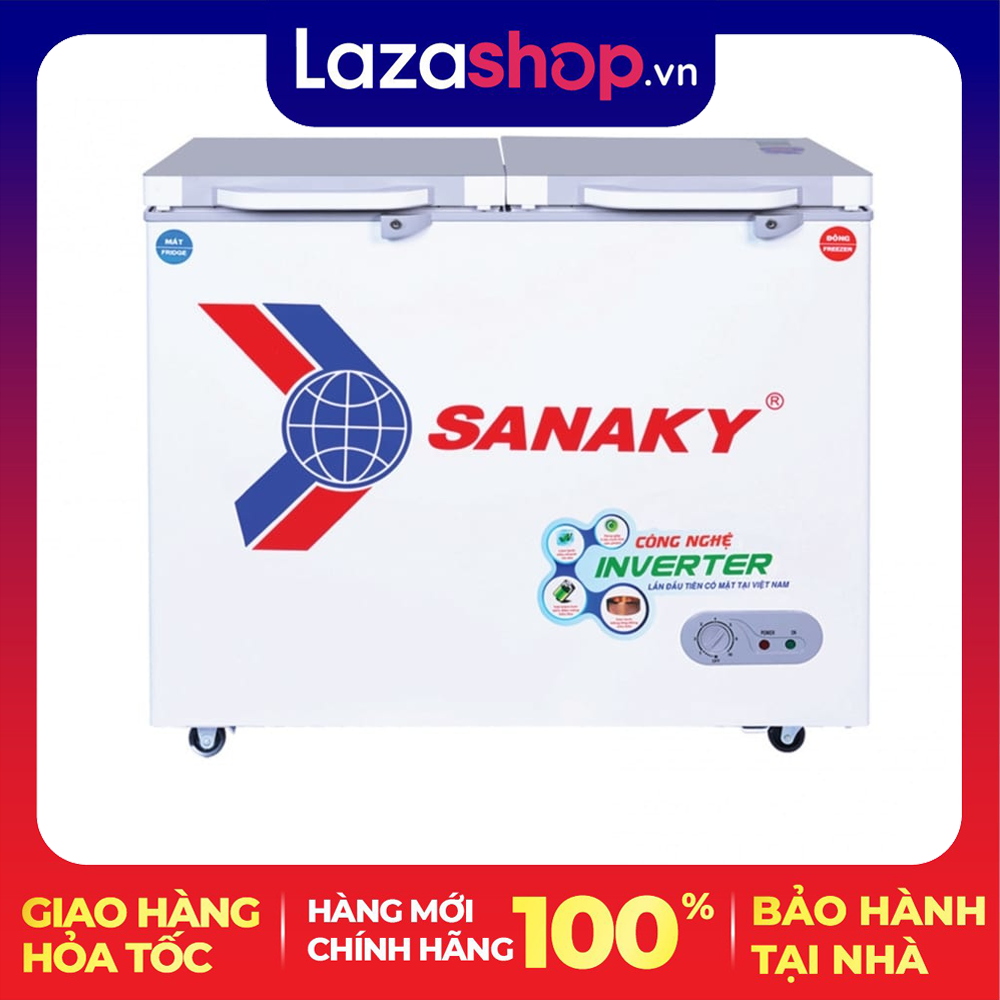 Tủ đông Sanaky 230 lít VH-2899W2K - 1 ngăn đông, 1 ngăn mát, dàn lạnh đồng