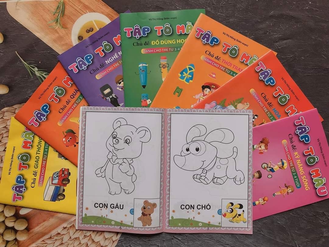 Bộ 8 quyển  tập tô cho bé