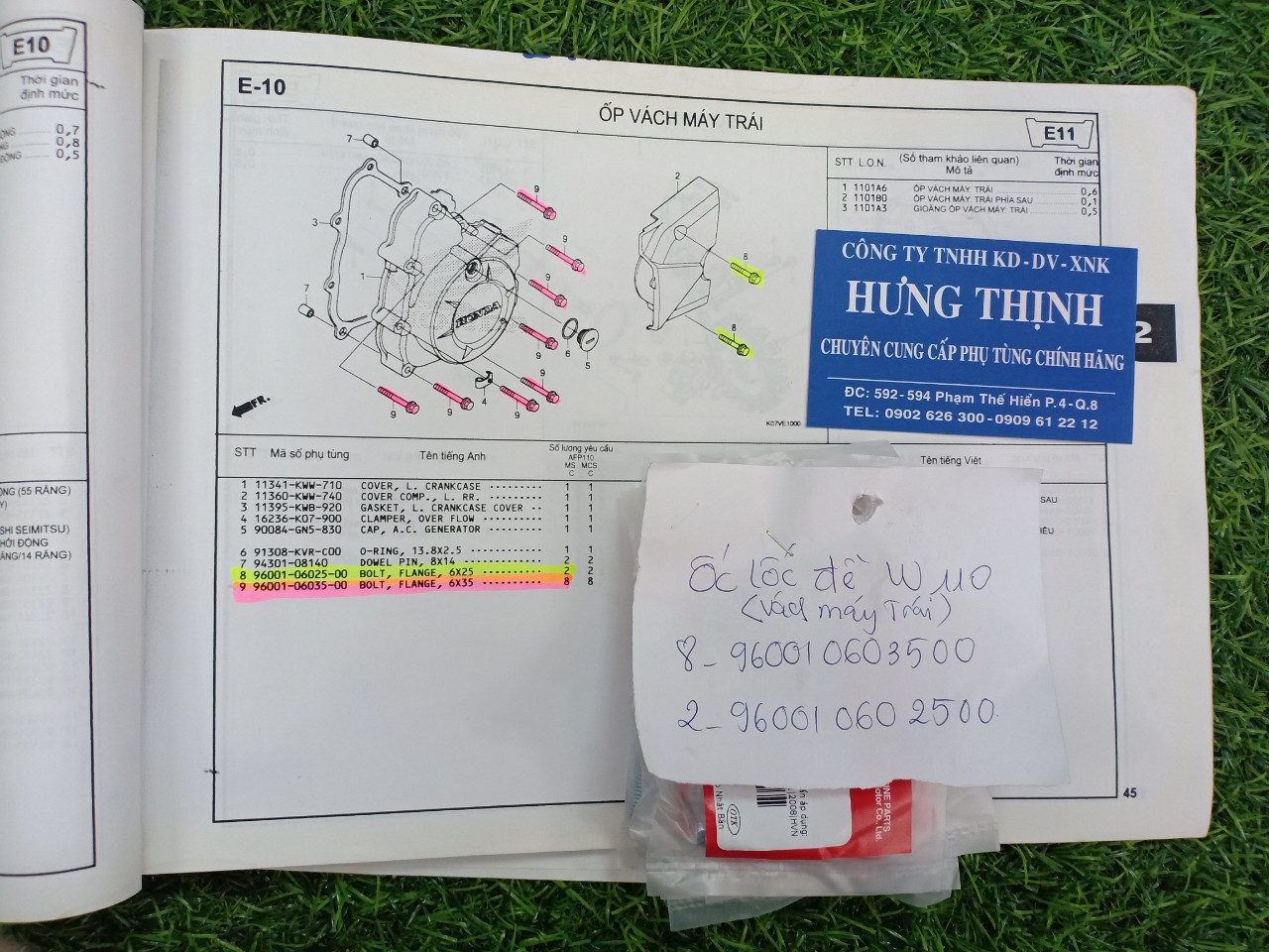 Bộ ốc lốc Wave A , S , RS , Sp 110 Chinh Hãng