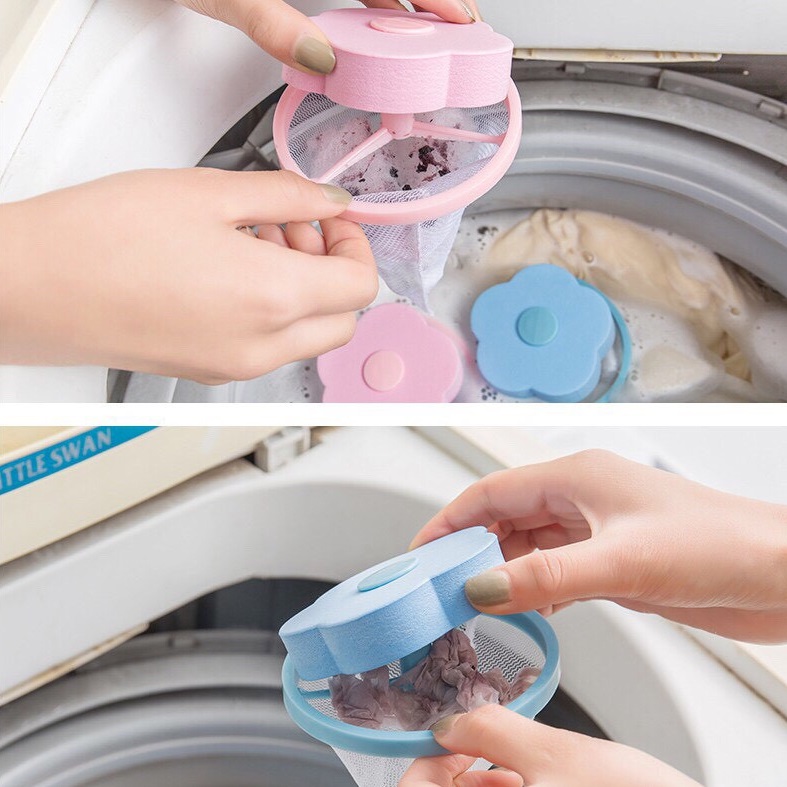 [HCM]Túi Lưới Lọc Cặn Bẩn Máy Giặt Hình Hoa - Phao Lọc Gom Cặn Rác Tóc Bông Quần Áo Lồng Giặt