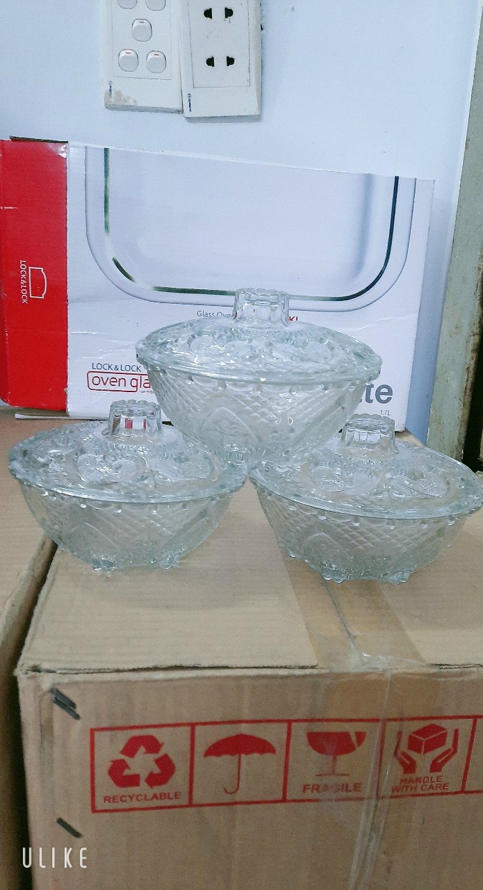 [HCM]Hủ thủy tinh đựng mứt kẹo hạt dưa...ngày tết
