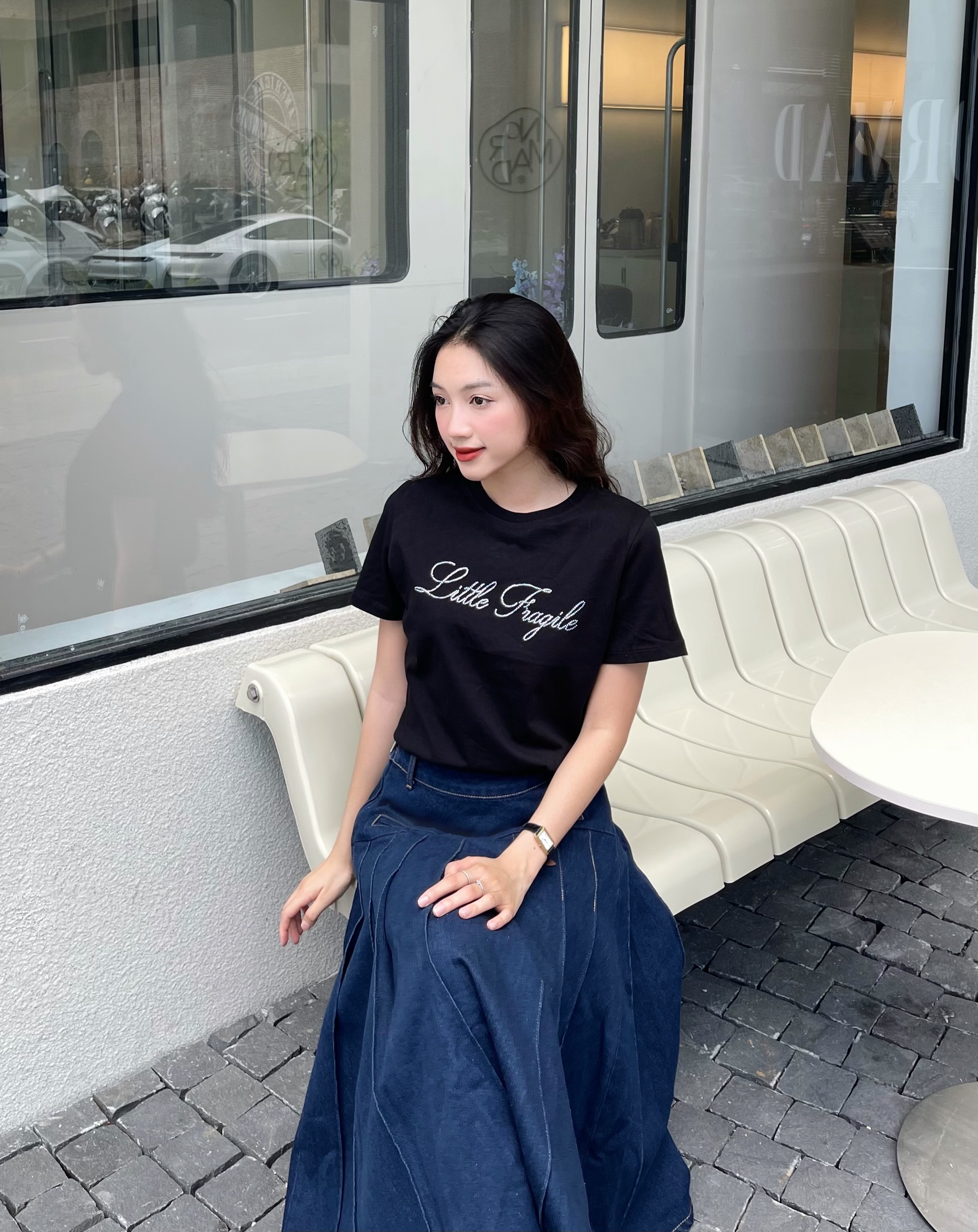 [OUTLET SALE] DOTTIE - Áo thun ép đá - T0770