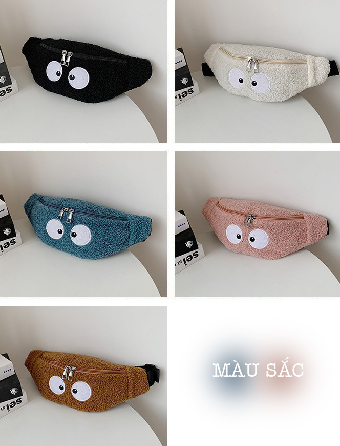 Túi Lông Bao Tử Phối Đôi Mắt Korea Style - 100style