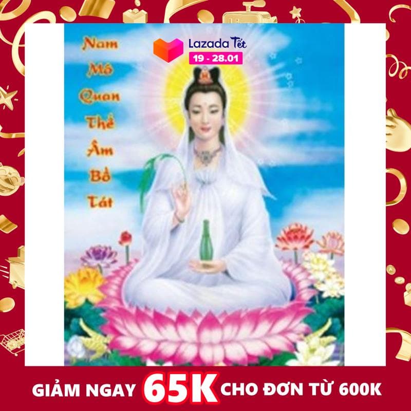 [HCM]Tranh Đính Đá Mẹ Quan Âm YN5370 KT 50x67cm