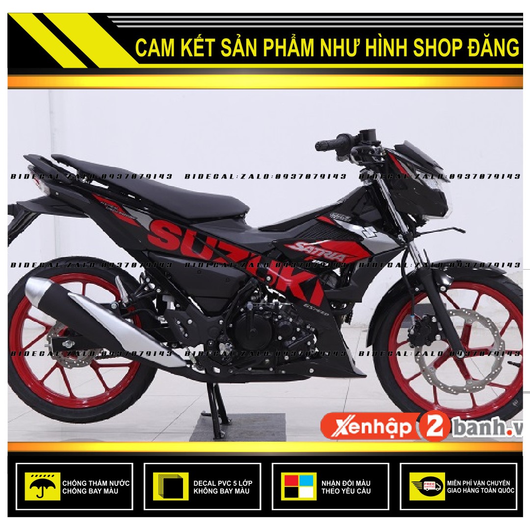 TEM RỜI SATRIA FI CHẾ MẪU 2020 ĐỎ ĐEN ( DECAL CAO CẤP - KHÁNG NƯỚC - KHÔNG BAY MÀU )