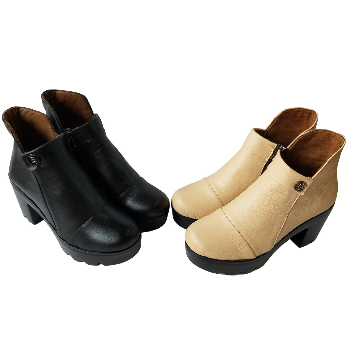 Giày Boot nữ Cổ Thấp BIGBEN Da Bò Cao 7 phân BTN3