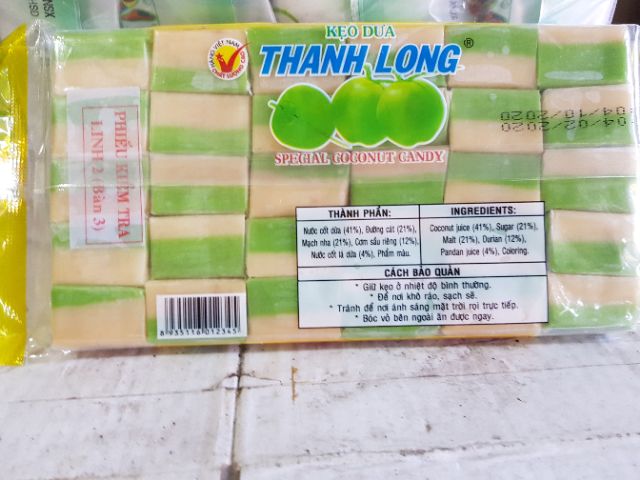 1 hộp kẹo sữa dừa thanh long siêu ngon