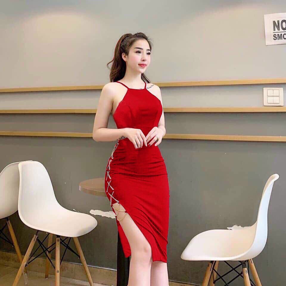 ĐẦM ÔM BODY YẾM XẺ TÀ ĐAN DÂY DD057
