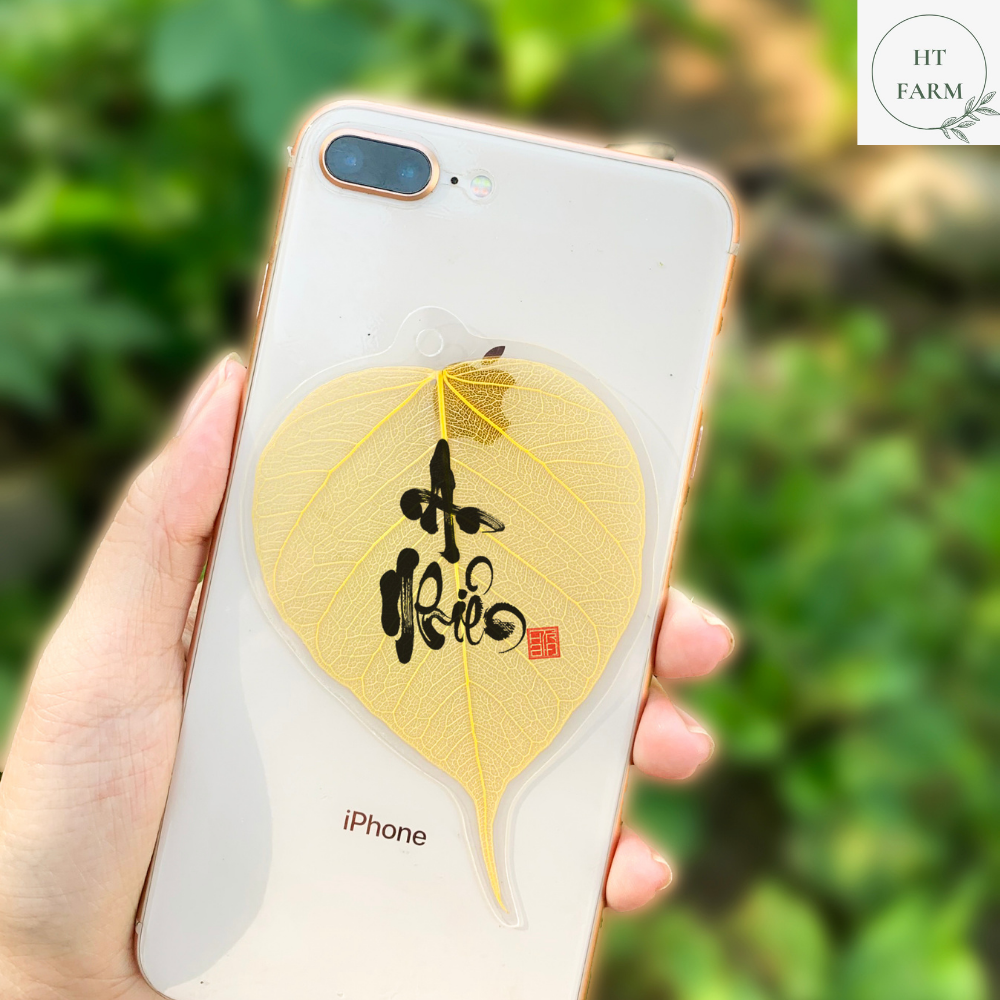 Lá Bồ Đề thư pháp chữ An Nhiên