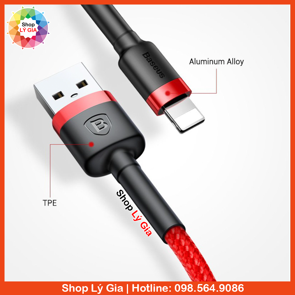 Cáp sạc dây dù USB to Lightning Baseus dây dù siêu bền cho iPhone, iPad