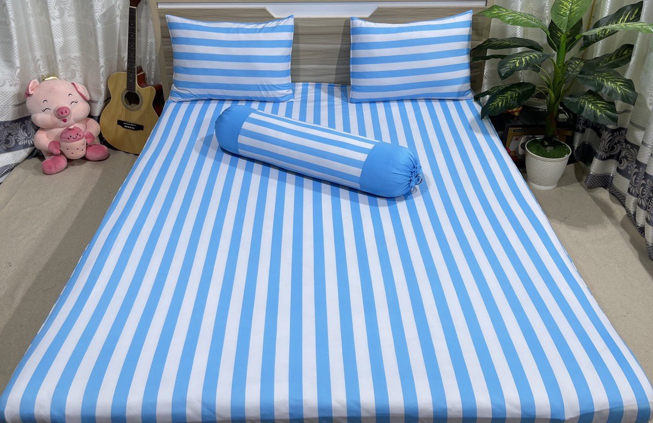 (M6*2M NỆM 20-30CM) Bộ drap ga thun Hàn quốc Vạn Phát không mền