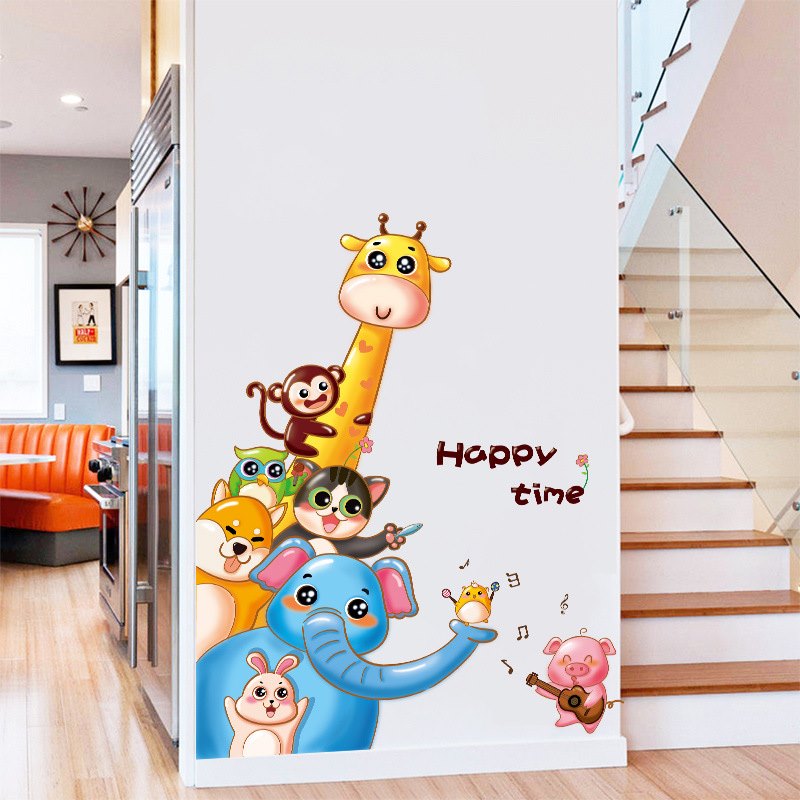 DECAL DÁN TƯỜNG ĐÀN THÚ VUI NHỘN