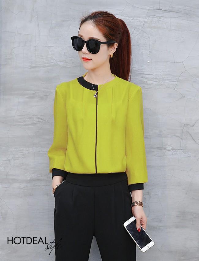 [HCM]Áo kiểu phối màu bella