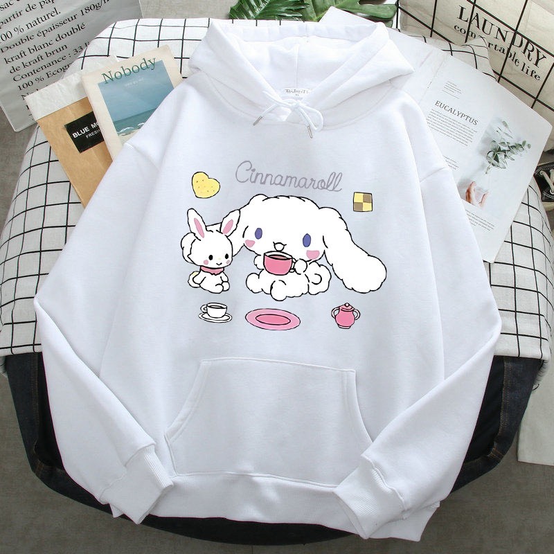 ÁO HOODIES THỎ NGỒI UỐNG TRÀ