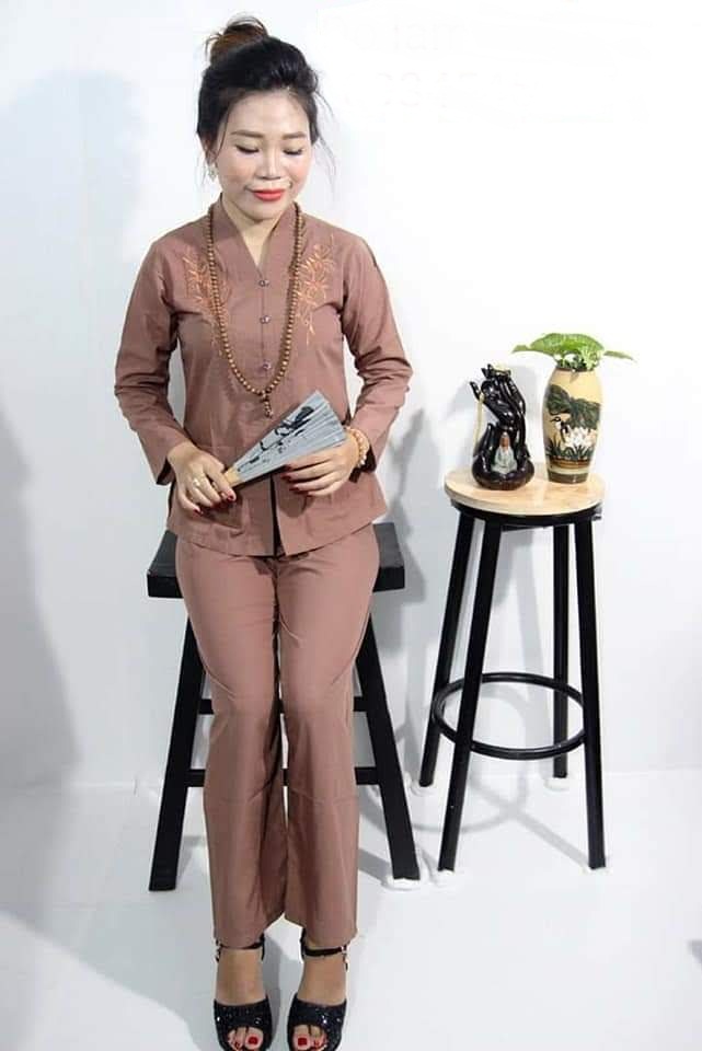 ĐỒ LAM ĐI CHÙA NỮ - MẪU BÀ LAI (VẢI KATE)