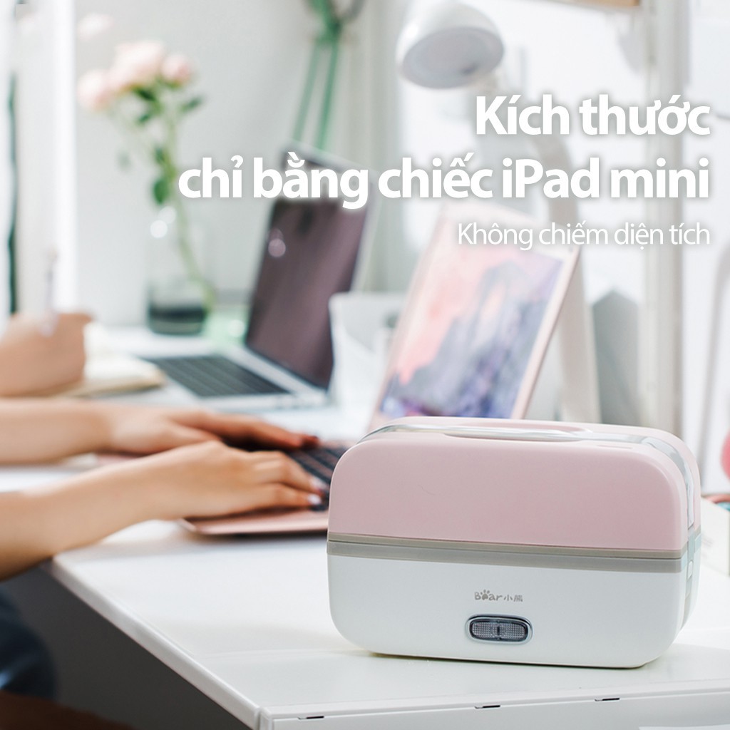 Hộp cơm điện cầm tay mini đa năng Bear DFH-B10J2