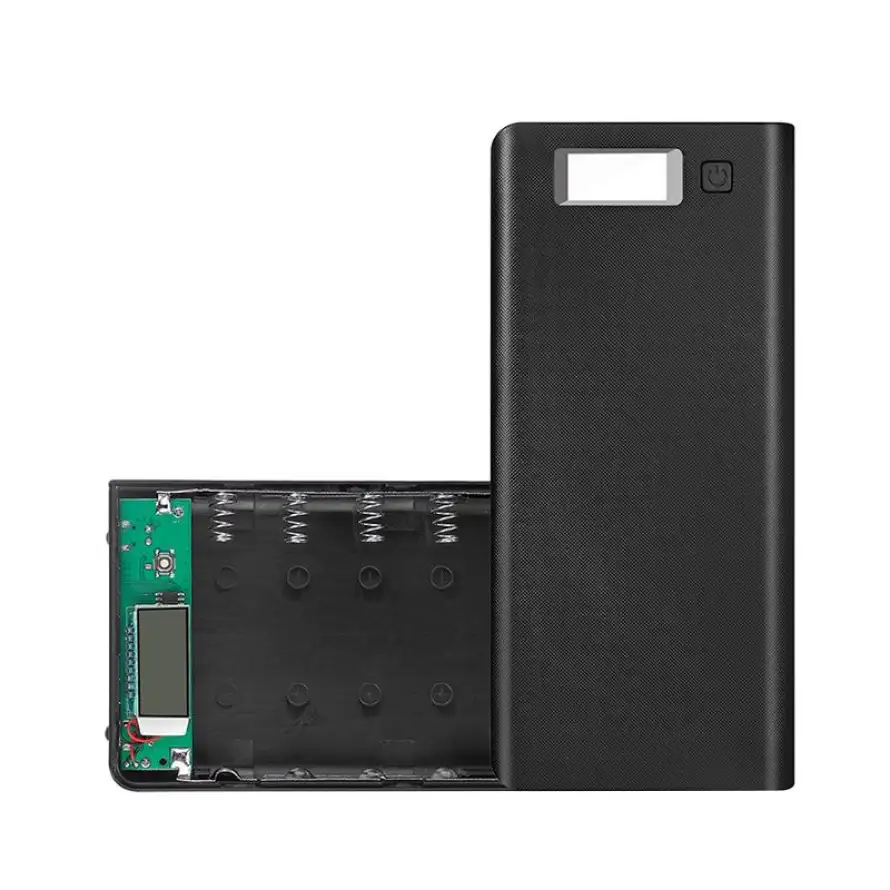 Mạch Sạc dự phòng 2A Màn hình LCD + Box 8 cell pin 18650 không hàn PWB208 - KHÔNG CÓ PIN Màu đen Home smart