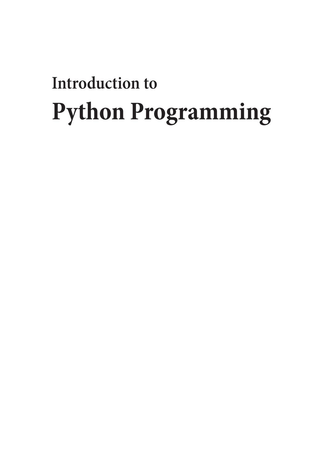 Introduction to Python Programming