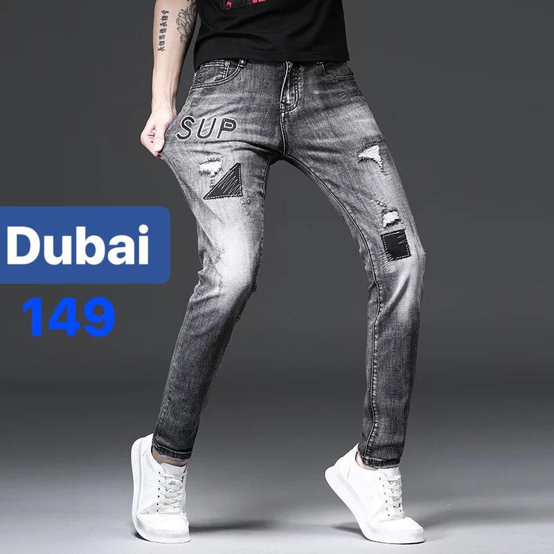 Quần jean nam chất bò đen lót vải unisex hàn quốc cao cấp db-149 - dubai fashion