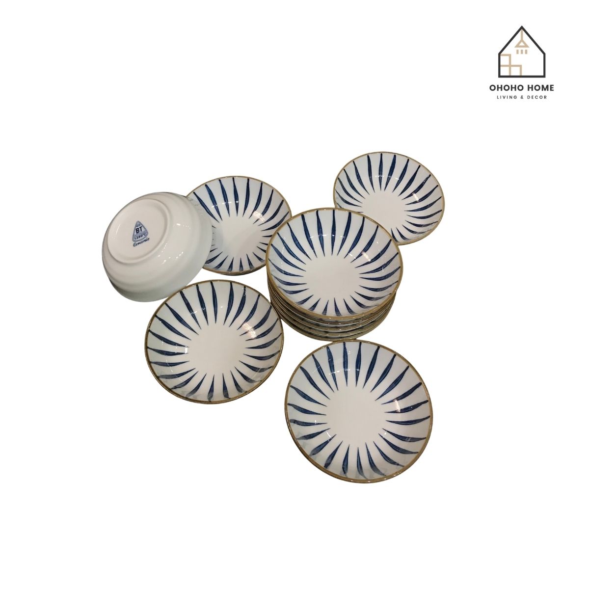 Bát/ Chén, Đĩa Đựng Gia Vị Hoạ Tiết Lá Trúc - OHOHO HOME