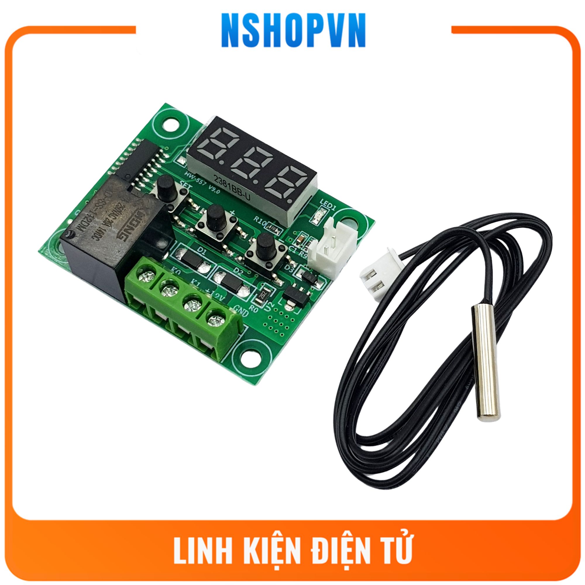 Mạch khống chế nhiệt độ relay chỉnh mức XH-W1209 12V