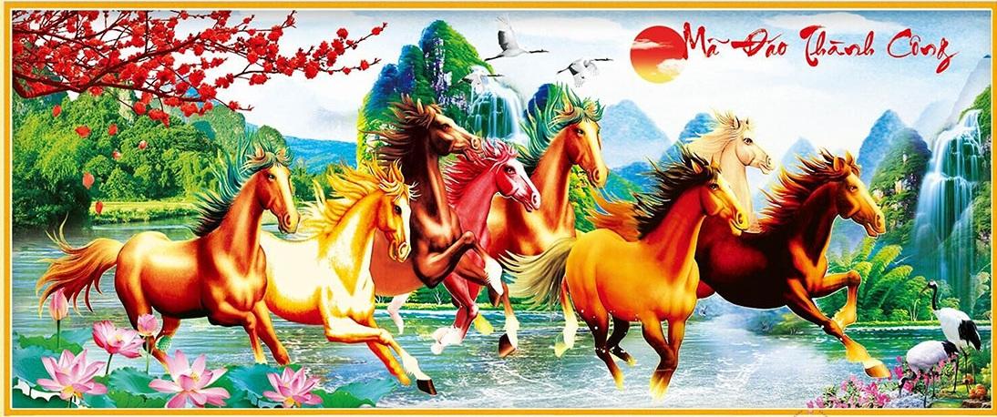 Tranh đính đá mã đáo thành công - lv103
