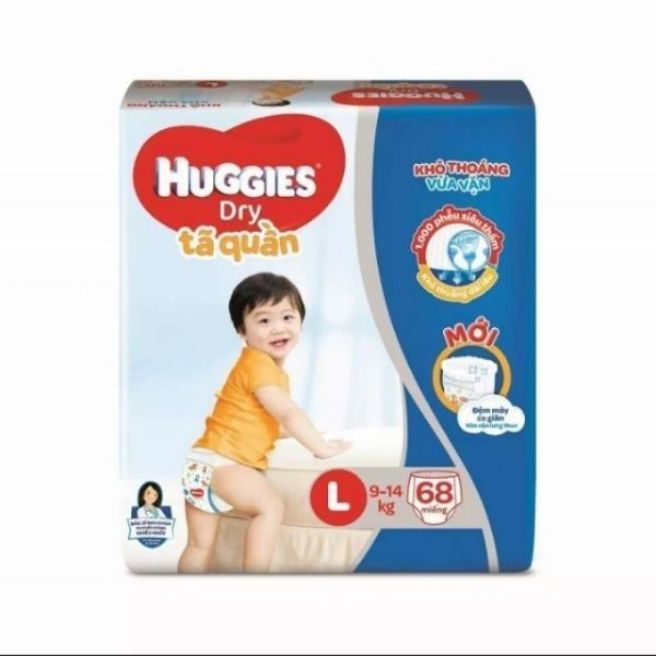 Tã quần Huggies L68. Date 2024