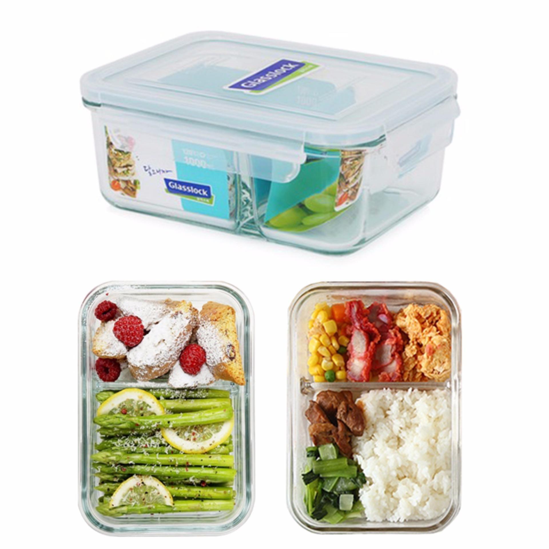 Hộp thủy tinh đựng thực phẩm 2 ngăn 1000ML